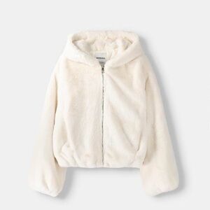 Faux fur hoodie jacket